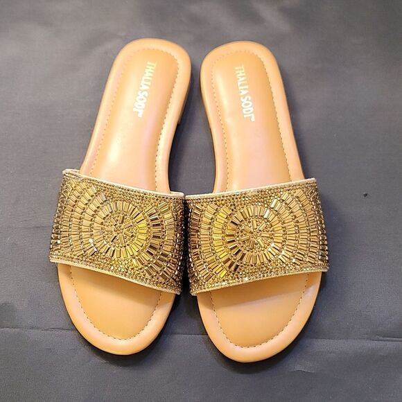 BRAND NEW THALIA SODI RHINESTONE EMBELLISHEDE WOMEN'S SLIDER - Picture 2 of 15